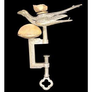 Victorian‎ Bird Embossed Sewing Clamp Pincushion Antique Craft Charming Accent